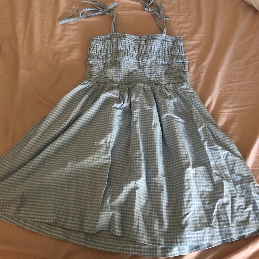 Blue Seersucker Dress